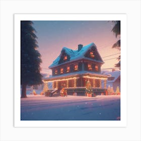 Fortnite Christmas House Art Print