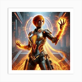 A Full Body Sci Fi Character Portrait Of Kaida Ash Art Print