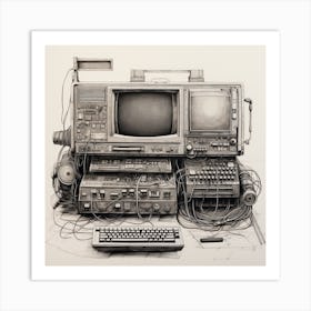 Igiracer Old Pc Blueprint Art Print