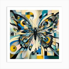 Cubism Butterfly Modern Art v3 Art Print