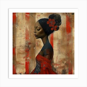 Woman In Red Art Print