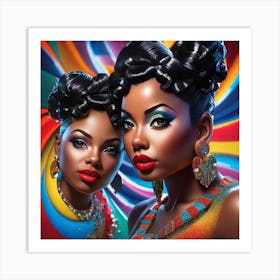 Colorful twin Art Print