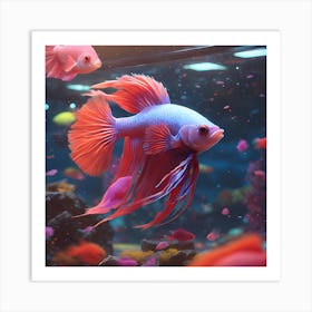 Brightly Colored Betta Fish Art Print