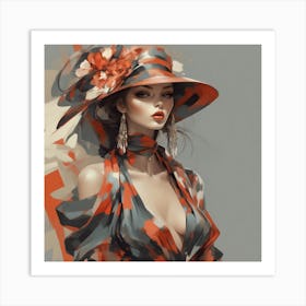 Woman In A Hat 1 Art Print