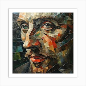 Mosaic Portrait Of A Man Art Print