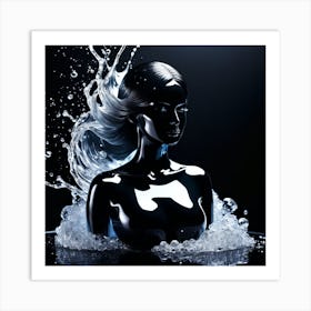 Water Splashing Woman 2 Art Print