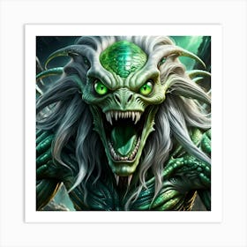 Green alien Art Print