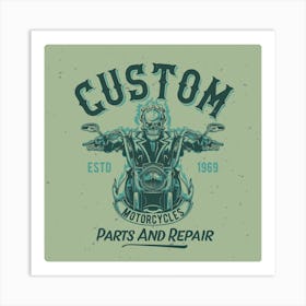 Custom Motorcycle Parts And Repair Art Print