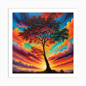 Sunset Tree 2 Art Print