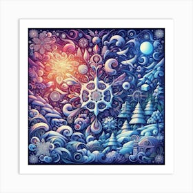 Winter Doodles Art Print