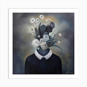 Flowers In The Head Art Print