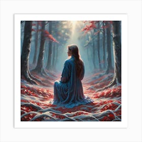 Woman In The Woods 18 Art Print