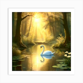 Enchanted Forest Pond Art Print