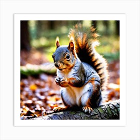 Squirrel In The Woods 5 Art Print