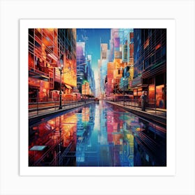 Futuristic City, Optical Illusions Art Print