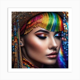 Rainbow Haired Woman 1 Art Print