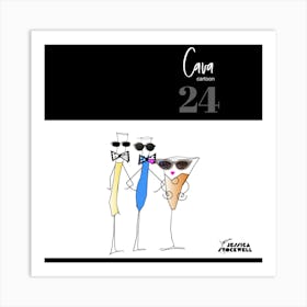 Cava Cartoon 24 delightful by Jessica Stockwell Art Print