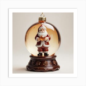 Santa'S Snow Globe Art Print