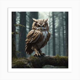 Owl In The Woods 37 Art Print