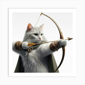 Cat With Bow And Arrow Art Print