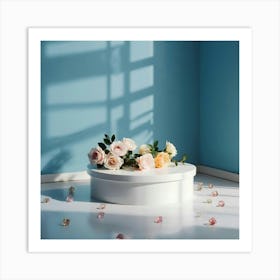 White Vase With Flowers 2 Art Print