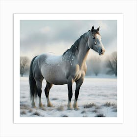 Horse In The Snow 10 Art Print