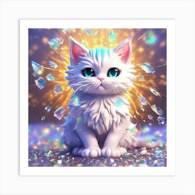 White Cat With Blue Eyes 5 Art Print