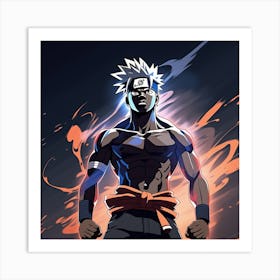 Black anime man Art Print