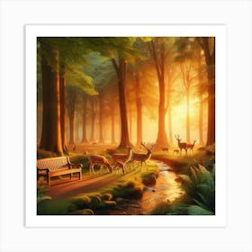 Deer In The Forest Art Print