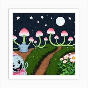 Mushroom Gnome Art Print