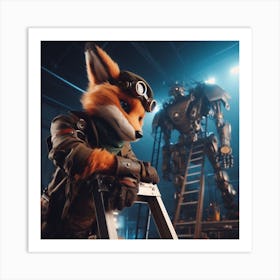 Gear Fox Art Print