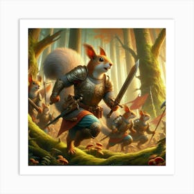 Squirrels In The Forest Art Print