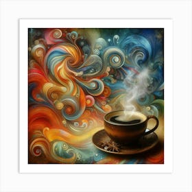 Coffee And Swirls 4 Art Print