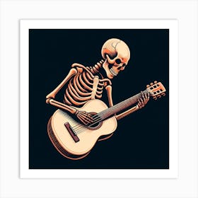 Skeleton Playing Guitar 6 Art Print