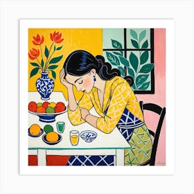 Woman At The Table 9 Art Print