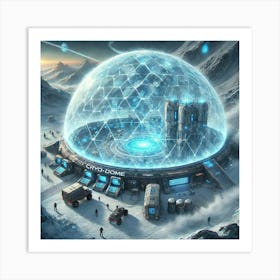 A Futuristic Sci Fi Depiction Of The Cryo Dome Safe Zone Art Print