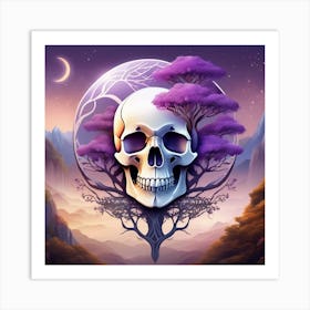 Skull And Tree 1 Art Print