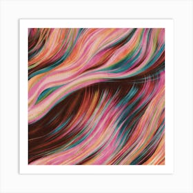 Abstract Wavy Lines colour 2 Art Print