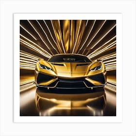 Golden Lamborghini 5 Art Print