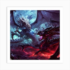 Two Dragons Fighting 15 Art Print