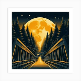 Moonlight Bridge Art Print