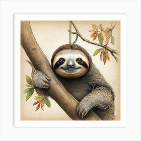 Sloth 50 Art Print