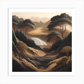 African Landscape Art Print