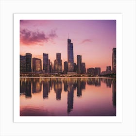 Cityscape at Dusk Art Print