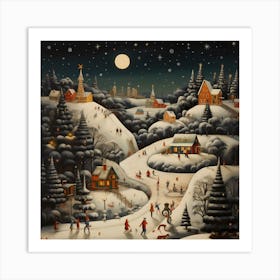 Whimsical White Winter Art Print