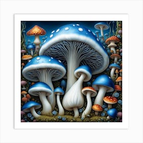 Garden Shrooms Art Print