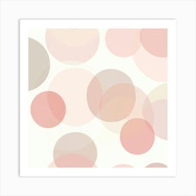 Pink Circles.Generated AI. Wall Art Print Art Print