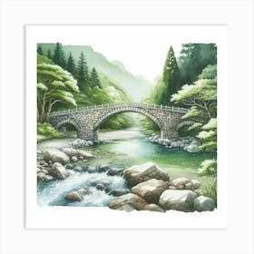 Bridge Over A River Art Print