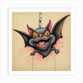 Bat On A Chain 1 Art Print