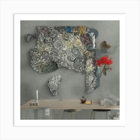 Doodle Map Art Print